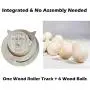 Cat Interactive Roller Toy 3 Level Tower Wood Tracks and 6 Balls Organic Metrial for Cats Fun Kitten Toys Excercise Indoor Game Study No Plastic Long Lasting Use Healthy Original Material