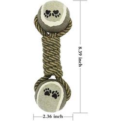 ossenberg Dog Rope Toy for Medium and Large Dogs， Chew Rope Toys with Tennis Balls Teething Cleaning and Training ，Nearly Indestructible Cotton Rope Tennis Dog Toy