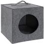 MiMu Cozy Cat Bed Cave - Large Cat Bed Hideouts with Felt Cat Cube Insert Pillow, Covered Cat Bed Box Shaped Cat Hut