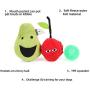 ZARYIEEO Dog Squeaky Chew Toy, 2-in-1 Pear with Cherry Ball Interactive Squeaker Toy for Chewers, Durable Stuffed Plush Fruit Shaped Squeak Ball for Small Medium Large Dogs, IQ Snuffling Toy for Pet