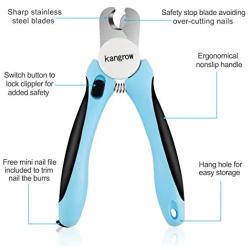 Kangrow Safe Pet Nail Clippers, Claw Trimmers for Cats and Dogs, with Safety Guard to Avoid Over-Cutting, Sharp Blades and Non Slip Handles with Free Nail File