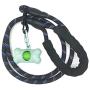 Dog Poop Pickup Bags Holder Dispenser with 1 Roll Random Color Leak-proof Scented Doggy Waste Bags and Carabiner with Safety Lock Plus Hook and Loop Fastener Never Loose on Leash Lead Again (Blue)