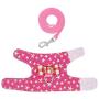 POPETPOP Small Animals Harness Vest and Leash Set, Adjustable Outdoor Walking Chest Strap Harness with Cute Bowknot for Rabbit, Guinea Pig Hamster