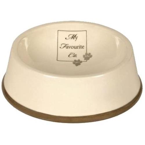 Designed by Lotte Ceramic Feed Bowl My Favourite Cat, 290 ml, Grey