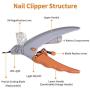 Hido Illuminated Pet Nail Clipper with LED Light, 5X Magnification Dogs Nail Scissor, Safe Cats Nail Trimmer Claw Care Grooming Tool, Professional Nail Trapper for Small Medium Large Animals, Orange