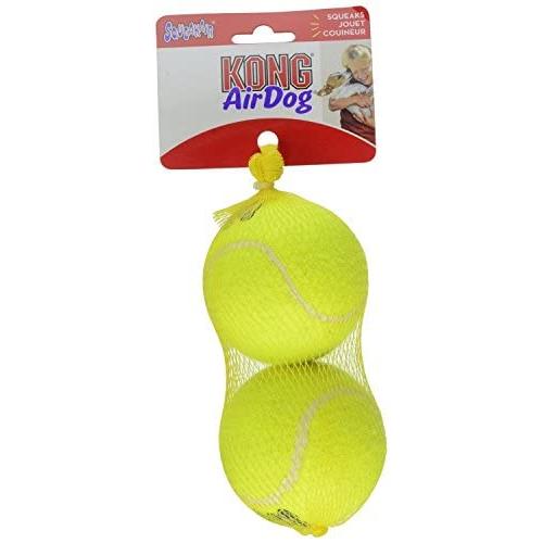 KONG Air Dog Squeakair Dog Toy Tennis Balls, Large 2-Balls KONG Air Dog Squeakair Dog Toy Tennis Balls, Large 2-Balls