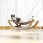 Cat Hammock, Pet Bed, Solid Wood Cat Bed, 2 in 1 Cradle and Hammock, Cat Hanging Bed with Durable Wooden Frame, Cats’ Furniture