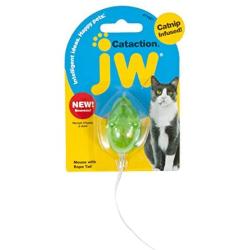 Petmate JW Cataction Mouse with Bell & Tail Toy, Multicolor