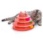 Vealind Pet Interactive Fun Roller Exerciser 3 Level Tower of Tracks Cat Teaser Ball Toy(Pink)