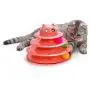 Vealind Pet Interactive Fun Roller Exerciser 3 Level Tower of Tracks Cat Teaser Ball Toy(Pink)