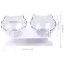 Legendog Double Cat Bowls, Anti Skid 15°Tilted Cat Dishes Neck Protective Cat Food Water Bowls, Cat Bowls with Stand, Cat Feeder Pet Feeding Bowls with Food Scoop for Cats and Small Dogs