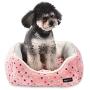 Amazon Basics Cuddler Bolster Pet Bed, Pink Polka Dots