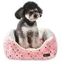 Amazon Basics Cuddler Bolster Pet Bed, Pink Polka Dots Amazon Basics Cuddler Bolster Pet Bed, Pink Polka Dots