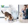 Bundaloo Dog Water Bowl Dispenser - Automatic Slow Refilling System Keeps Stainless Steel Drinking Dish Filled - Refillable 3 Liter Bottle, Non-Skid Feet - Clean, Safe, & Fresh Drink for Pet Dogs