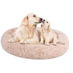 BFACCIA Dog Beds Donut Dog Bed Faux Fur Cuddler Anti-Anxiety Calming Pet Bed Washable Dog Bed Self Warming Indoor Sleeping Bed for Large Medium Small Dogs and Cats