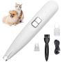 Dog Clippers, Dog Grooming Clippers Kit, Professional Low Noise Grooming Clippers Trimmers, Cordless USB Rechargeable Electric Pet Hair Clippers for Dogs Cats Around Face Paws Eyes Ears Rump White