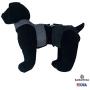 Barkertime Dog Diaper Suspender Harness - Black and White Gingham Diaper Suspender Harness to Keep Dog Diapers On, L - Made in USA