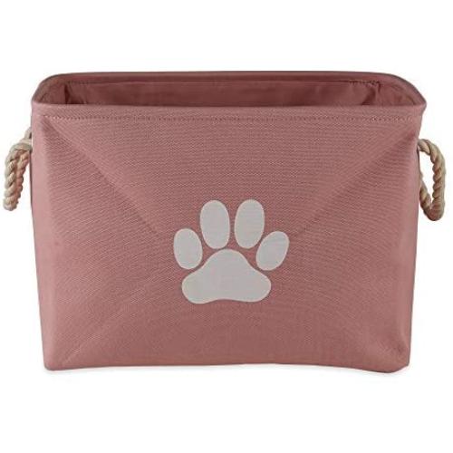 Bone Dry 5511 Pet Storage Collection Collapsible Bin, Small Rectangle, Rose