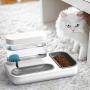 BOWINR Cats Water Gravity Dispenser 1500ml Cat Bowls for Food and Water Double Bowls Detachable Anti Spill Non Slip Base Stable Premium for Dog Puppy Pets Separation Design Automatic Waterer Bowl Set