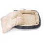 long rich Textiles 2-in-1 Rectangle Ultra-Soft Dog & Pet Bed, Large, Burn Out Gray, by Happycare Textiles