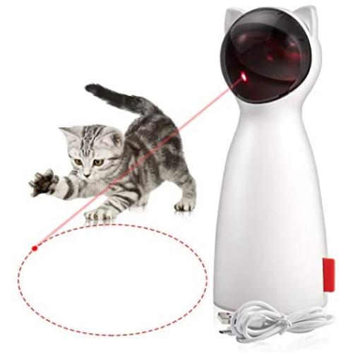 ZOTO Cat Laser Toy, Automatic Rotating Laser Pointer for Cats, USB/Battery Charging Operated Pet Training Exercise Chaser Tool