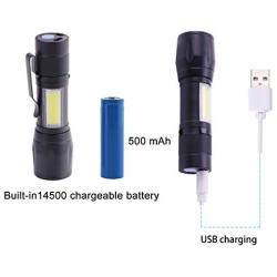 KunHe Black Light Mini Small and Lantern Combo Usb Rechargeable UV Flashlights 395 nm Ultraviolet Blacklight Detector for Dog Urine Pet Stains and Bed Bug (Pack 4)