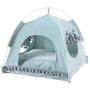 shenjin Detachable Pet Bed with Cushion Dog Cages Summer Indoor for Small Medium Dog Puppy Pet Kennel Cat Sleeping House Pet Tent Kitten House(Green M)