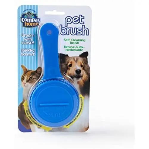 Compac Home Self Cleaning Pet Brush, Twist to Raise and Lower Bristles for Easy Cleaning and Grooming of Dogs and Cats Compac Home Self Cleaning Pet Brush, Twist to Raise and Lower Bristles for Easy Cleaning and Grooming of Dogs and Cats