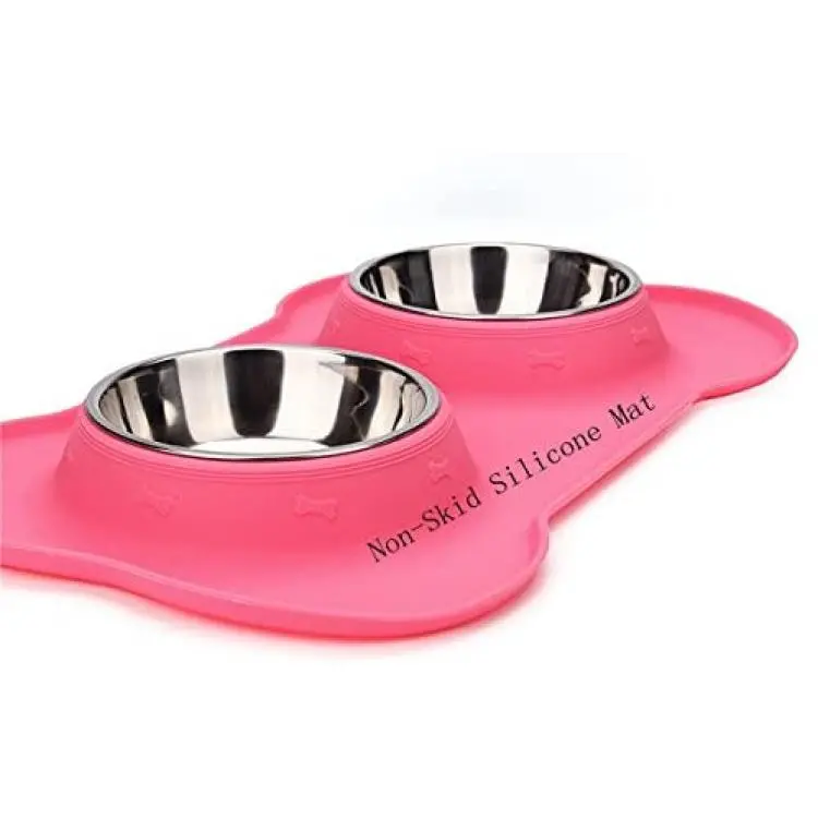 AsFrost Dog Food Bowls Stainless Steel Dog Bowls with No Spill Non-Skid  Silicone Mat, Dog