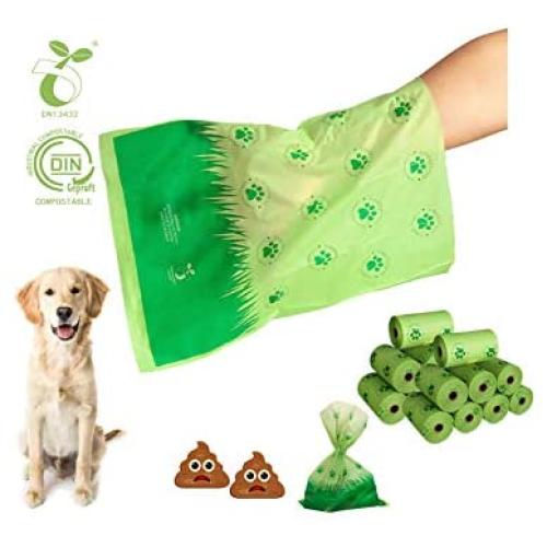 Dog Poop Bags, LIMINK 100% PBAT + Corn Starch Biodegradable Compostable Scented Leak-Proof Pet Cat Litter Doggy Waste Bags, 8 Refill Rolls, 9x13 Inch