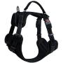 No Pull Choke Front Lead Reflective Weighted Dog Vest Harness with 2 Leash Clips, Black Adjustable Soft Padded Dog Harness with Easy Control Handle for Small Medium and Large Dogs