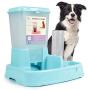 ASENVER 2-in-1 Pet Automatic Feeder Dog Food Water Dispensers with Large Capacity Food Container Gravity Water Bottle