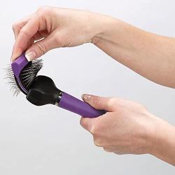 Master Grooming Single Sided Pet Grooming Slicker Brush – Flex Purple 8” x 1.75” Small Area Soft Brush, Easy on Wrists