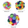 avbxcuecc New Pet Cat Toy Colorful Handmade Bells Ball Built-in Catnip Interactive Toy