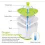 THMY Cat Water Fountain 2L Pet Drinking Fountain,LED Night Vision Water Level Window,Dog Fountain with DC Silent Pump,Heart Shape Flower Design,1 Silicon Mat & 1 Activated Carbon Filter,Green