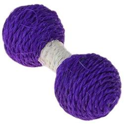 CHDENUO 3 PCS Kitten Teaser Playing Chew Scratch Catch Sisal Ball Pet Dumbbell Interactive Training Toys(Orange) Funny Pet Toy (Color : Purple)