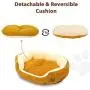 PEOPLE&PETS Cat Bed & Dog Bed, Indoor Warming Calming Cuddler Soft Sleeping Round Pet Bed with Removable Cushion