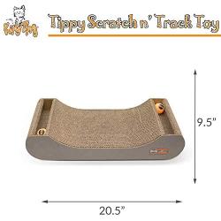 K&H PET Products Kitty Tippy Scratch n Track Cardboard Cat Scratcher Interactive Toy