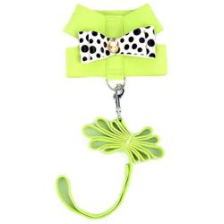 SMALLLEE_Lucky_Store CWYP00127 Ultra Suede Small Dog Cat Harness Leash Dots Bow