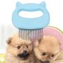 Enrilior Pet Grooming Comb, Cat Dog Massage Shell Hair Removal Shedding Cleaning Brush (Blue)