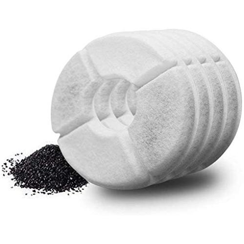 YOUTHINK Pet Water Fountain Replacement Filter, 4 Pack Premium Cotton Activated Carbon Replacement Pet Water Fountain Filter for 1.6L and 2.4L Cat & Dog Fountain, Pet Fountain Filter, Keep Water Fresh