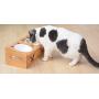 Lepet Elevated Dog Cat Bowls, Raised Pet Feeder Solid Bamboo Stand Perfect for Cats and Small Dogs (4 Bowls Incline)