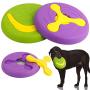 Miwaimao Dog Toy Frisbee - Dog Toys Flying Discs, Interactive Outdoor Dog Toys Frisbees Indestructible, Various Ways to Play, with Detachable Boomerang, 2 Pcs