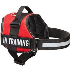 Industrial Puppy Service Dog in Training Vest with Reflective Strap & Removable Patches - Heavy Duty Nylon Straps and Handle for Dogs - 7 Sizes, ID Patch Options, Service Dog Vest Harness with IT tag