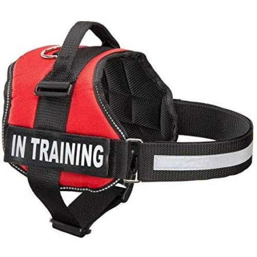 Industrial Puppy Service Dog in Training Vest with Reflective Strap & Removable Patches - Heavy Duty Nylon Straps and Handle for Dogs - 7 Sizes, ID Patch Options, Service Dog Vest Harness with IT tag