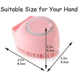 Nother Dog Massage Brush Shampoo Dispenser Cat Soft Grooming Comb Pet Shampoo Bath Brush for Shedding Hair Soft Rubber Scrubber Tool for Small Animals with Short or Long Hair