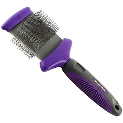 Hertzko Double Sided Flexible Slicker Brush Removes Loose Hair, Tangles, and Knots, Flexible Head Contours on Your Pet’s Skin - Suitable for Dogs and Cats