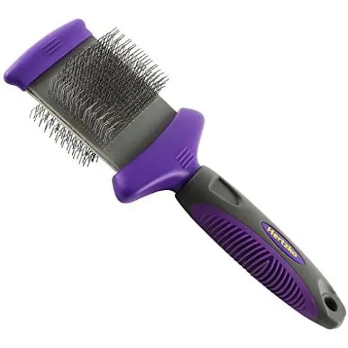 Hertzko Double Sided Flexible Slicker Brush Removes Loose Hair, Tangles, and Knots, Flexible Head Contours on Your Pet’s Skin - Suitable for Dogs and Cats Hertzko Double Sided Flexible Slicker Brush Removes Loose Hair, Tangles, and Knots, Flexible Head Contours on Your Pet’s Skin - Suitable for Dogs and Cats