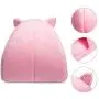 Hollypet Pet Bed, Self-Warming 2 in 1 Cat Tent Cave for Kittens and Small Dogs, 16 x 16 x 17 inches Triangle Feline House Hut with Washable Cushion for Indoor Outdoor