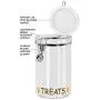 Oggi Acrylic Airtight 51-Ounce Pet Treat Canister with Treats and Paws Motif -Food Storage Container Oggi Acrylic Airtight 51-Ounce Pet Treat Canister with Treats and Paws Motif -Food Storage Container